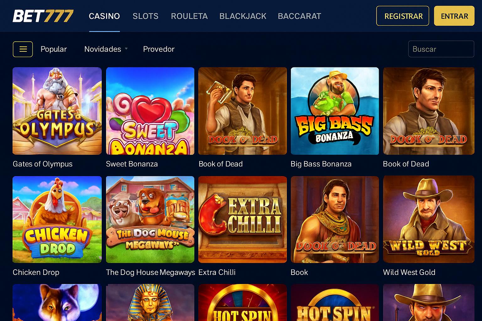 Jogos de Slot no Casino Online BET777  