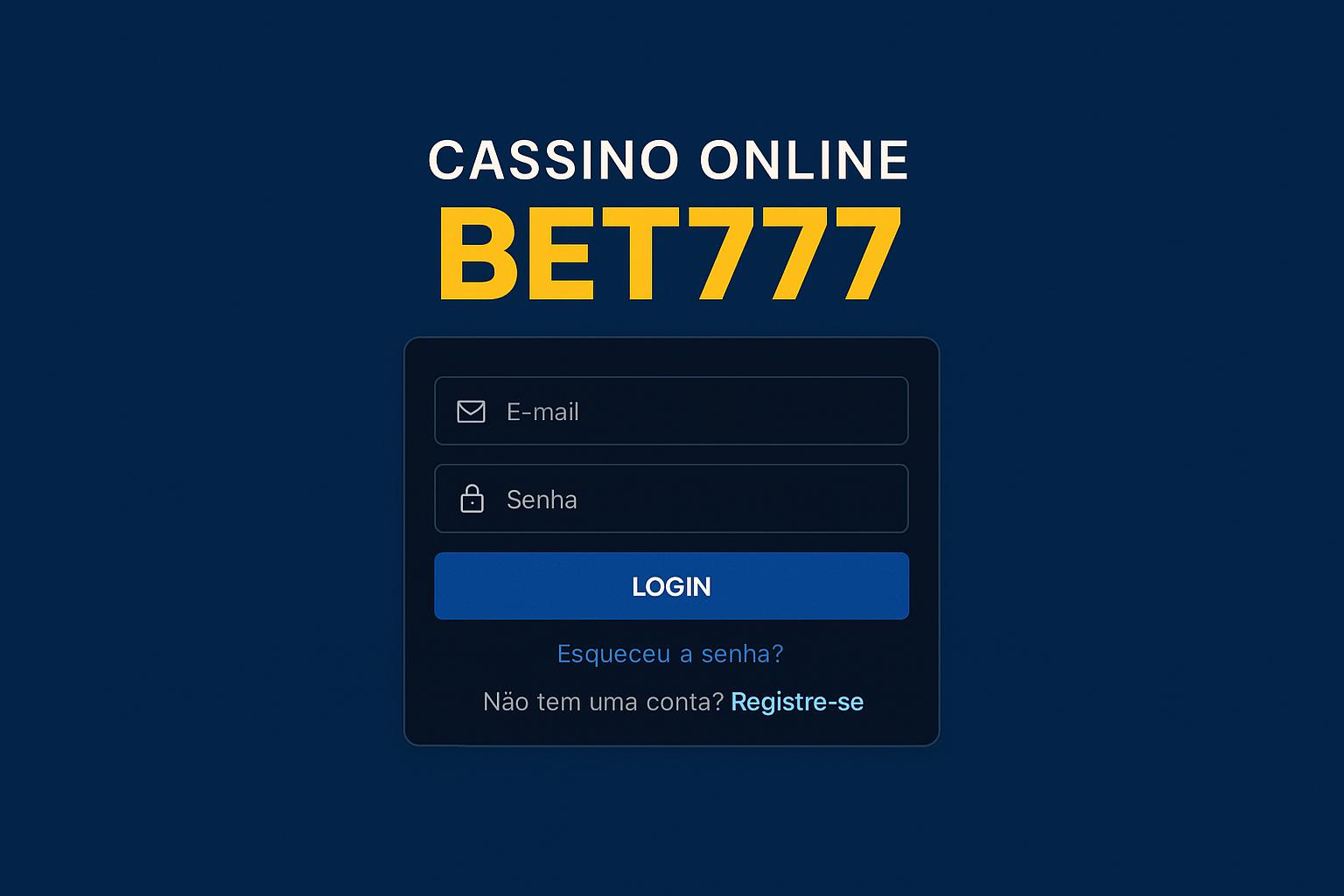 Criar uma nova Conta no plataforma BET777